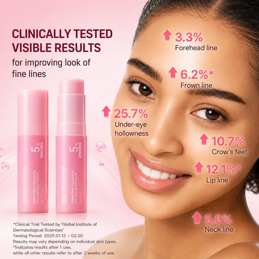 PDRN Pink Collagen Volume Multi Balm | All In One Volufiline, PDRN, NAD Stick for Youthful-Looking, Helping Look of Fine Lines, Firming Care, Anti-Aging Care | For Under-Eyes, Neck, Forehead, Smile Lines, Lip Care | Korean Skincare