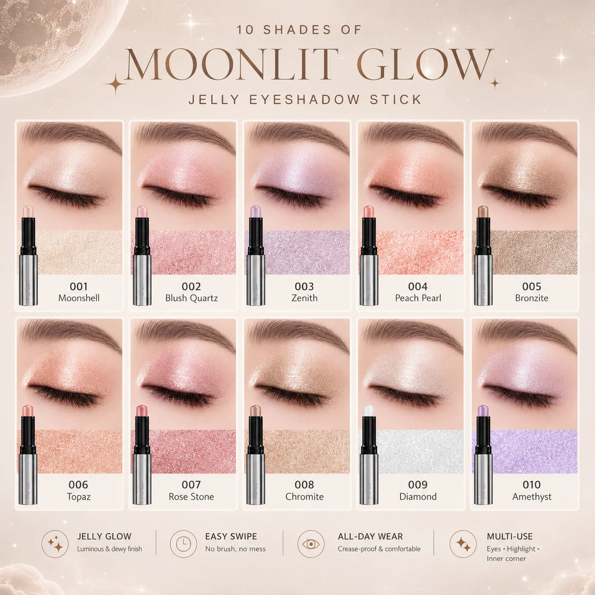 💜BUY 1 GET 1 FREE💜Shimmer Gel Eyeshadow Stick