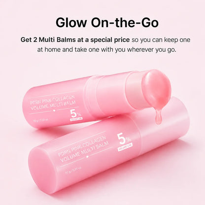 PDRN Pink Collagen Volume Multi Balm | All In One Volufiline, PDRN, NAD Stick for Youthful-Looking, Helping Look of Fine Lines, Firming Care, Anti-Aging Care | For Under-Eyes, Neck, Forehead, Smile Lines, Lip Care | Korean Skincare